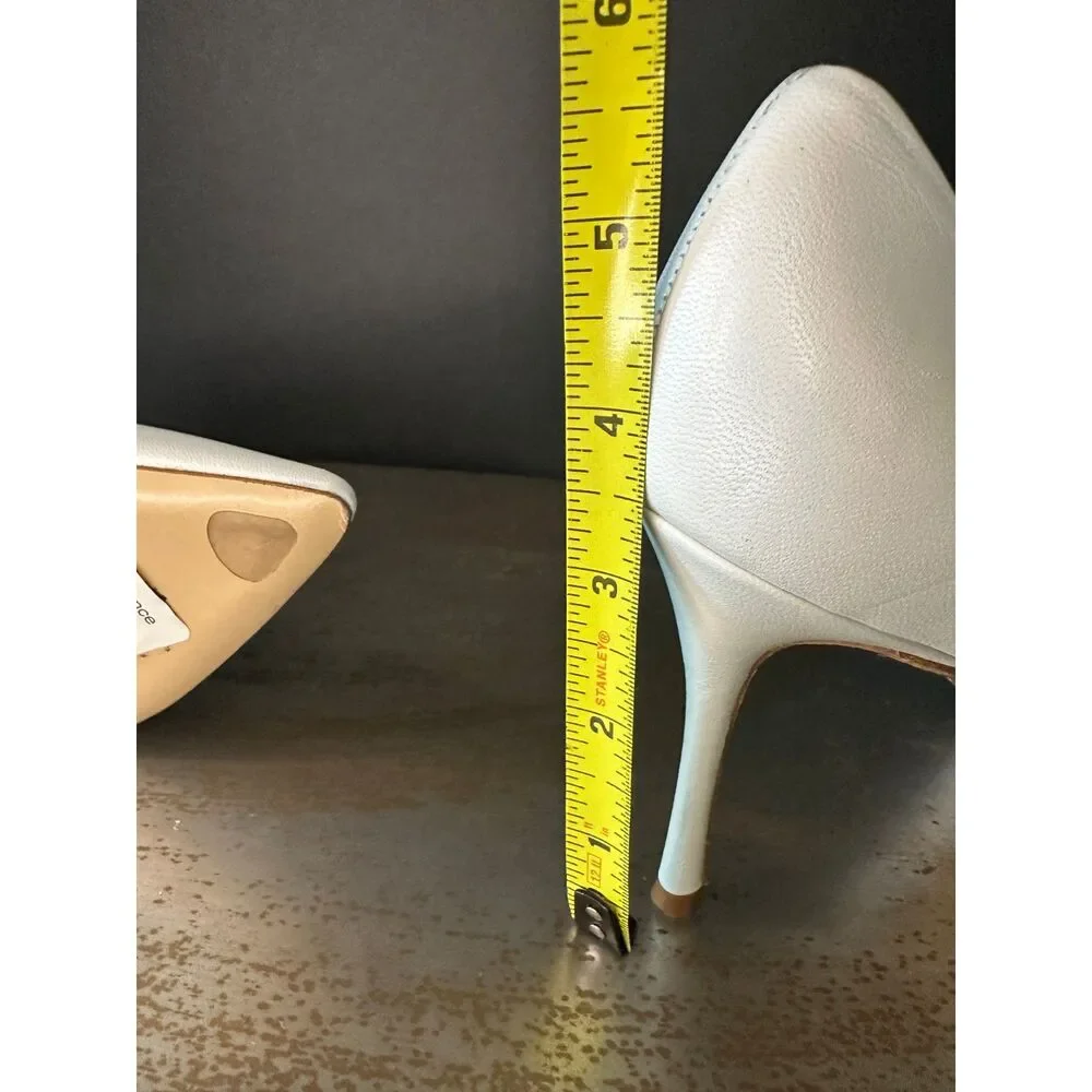 Marion Parke Pointed Toe Stiletto Pump 6.5 Heels Classic Bridal Wedding White